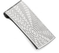 Cators Hallmarked Sunburst Money Clip - Sterling Silver Money Clip Wallet | Slim Stainless Steel Cash Clip & Card Holder | Engraved Personalised Men or Women Gift for Him | Art Deco Style Money Holder
