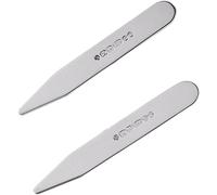 CATORS Luxury Sterling Silver Shirt Collar Stiffeners in Presentation Gift Box - Gift Set of 2. Fully Hallmarked, Suitable for Engraving. Shirt Stays in Collection Box.