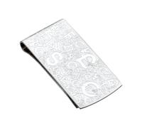 CATORS Sterling Silver Currencies Money Clip - Hallmarked .925 Silver, Engraved Design, Luxury Gift for Men & Women, Limited Edition of 50 (Large, 50mm x 25mm)