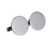 Cators Sterling Silver Round Cufflinks (20mm Diameter) - Pair of Luxury Hallmarked .925 Sterling Silver Cufflinks for Men (Engravable) in Gift Box.