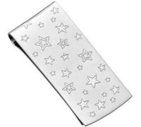 CATORS Sterling Silver Stars Money Clip (Standard) - 50mm x 20mm Wide .925 Silver Money Clip for Men & Women, Money Organiser for Notes, Hallmarked Cash Holder