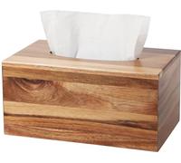 CATORY Tissue Box Cover, Acacia Wood Tissue Box Cover Square, Rectangle Tissue Box Holder Covers Your Tissues, Decorative Tissue Cube Box Cover