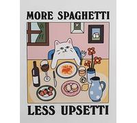 CATOSORB More Spaghetti Less Upsetti Black Slogans Wall Print Retro Kitchen Wall Decor Pasta Print,Bistro Dining Pasta Posters, Trendy Wall Art Home Living Room Restaurant Wall Print Canvas.