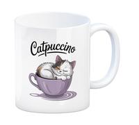 Catpuccino Mug for cat Lovers Perfect for Cozy Mornings with Whimsical Cat Illustrations