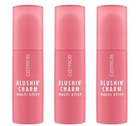 Catrice Blushin' Charm Multi Stick, blush, No. 010, pink, instant results, natural, radiantly fresh, vegan, paraben-free, microplastic-free, nanoparticle-free, pack of 3 (3x5.5g)