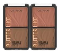 Catrice Butter Like Bronze & Contour Palette, longlasting, defining, instant result, natural, matte (9g) (Pack of 2)