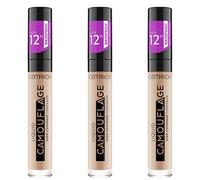 Catrice Liquid Camouflage High Coverage Concealer, Concealer, 12 Hours, No. 010 Porcellain, Nude, for Combination Skin, Long-Lasting, Oil-, Waterproof, Alcohol-, Pack of 3 (3 x 5 ml)