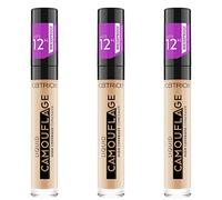 Catrice Liquid Camouflage High Coverage Concealer, concealer stick, No. 036 Hazelnut Beige, nude, for combination skin, long-lasting, waterproof, pack of 3 (3 x 5ml)