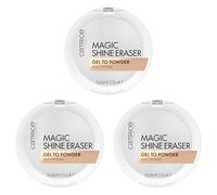 Catrice Magic Shine Eraser Gel To Powder, No. 010, transparent, mattifying, pore-refining, natural, for combination skin, vegan, oil-free, pack of 3 (3 x 10 g)