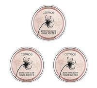 Catrice More Than Glow Highlighter, No. 020 Supreme Rose Beam, pink, intense, metallic, shimmering, vegan, microplastic-free, nanoparticle-free, pack of 3 (3 x 5.9g)