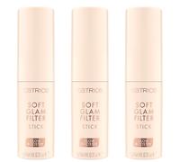 Catrice Soft Glam Filter Stick, Base, No. 010, Nude, blurring, radiant, for dry skin, for combination skin, vegan, fragrance-free, alcohol-free, preservative-free, pack of 3 (3x9g)