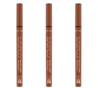 Catrice Superproof Brush Liner Waterproof, Eyeliner, No. 020, Brown, long-lasting, express results, vegan, waterproof, no microplastic particles, pack of 3 (3x0.45ml)