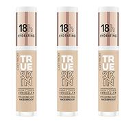 Catrice True Skin High Cover Concealer, No. 020 Warm Beige, Nude, Anti-Pimple, Long-Lasting, Matte, Natural, Vegan, Oil-Free, Waterproof, Pack of 3 (3 x 4.5 ml)