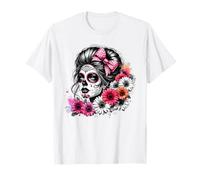 CATRINA DAY FLORAL SUGAR WOMEN SKULL DAY OF THE DEAD T-Shirt