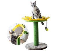 Catry Cat Sunflower Tree Bed with Scratching Post with Sisal Covered Climbing Activity Tower, Natural Jute Fiber 2-in-1 Scratching Post and Bed, Best Holiday Idea Gift