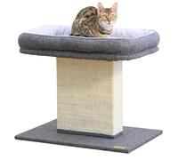 Catry Mellow 2-Level 19" Cat Tree with Large Washable Replaceable Bed, Big Sisal Post, Quick Assembly, Built to Last, Ideal for Small to Large Cats, Grey