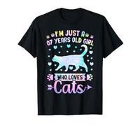 Cats 7th Birthday Im Just A 7 Year Old Girl Who Loves Cats T-Shirt