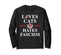 Cats Against Fascism No Kings US Protest Anti Fascism Resist Long Sleeve T-Shirt