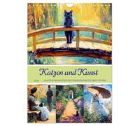 Cats and art - velvety rulers of impressionist gardens UK-Version (Wall Calendar 2026 DIN A4 Portrait), CALVENDO 12 Month Wall Calendar