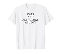 Cats and Astrology All Day Value Graphic T-Shirt, Men, White, L