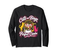Cats and Bingo Perfect Combo Funny Bingo Player Long Sleeve T-Shirt