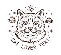 Cats and Celestial Galaxy Spiritual Girl Mystical cat Lovers Wall Decals 42x43.2cm Car Body Decoration Coffee