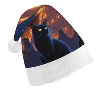 Cats And Creatures of Ancient Kemet Christmas Hat with Pom-Pom Breathable Classic Xmas Beanie Cap Headwear for Party