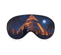 Cats and Creatures of Ancient Kemet Soft Eye Masks for Sleep with Adjustable Strap Breathable Travel Sleeping Covers