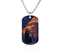 Cats And Creatures of Ancient Kemet Trendy Photo Necklace Unisex Memorial Necklaces Personalized Picture Pendant Chains