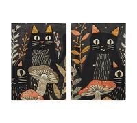 Cats And Mushrooms Printed Passport Cover Case Passport Holder For Travel Passport Cards Protector Travel Covers Wallet Case RFID Blocking Leather Card Case for Women Men, Cats And Mushrooms,
