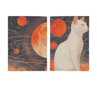 Cats And Planets Passport Holder, ID Card Protector Case Passport Holder with Slot Passports Travel Wallet Document Cover for Women And Men