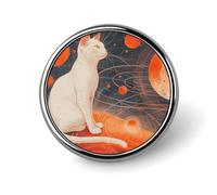 Cats And Planets Round Badge Cute Brooch Hats Jackets Decor Personalized Lapel Pin Clothing Jewelry Accessories for Wedding Party Gift