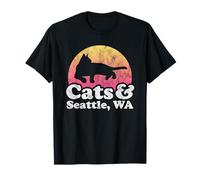 Cats and Seattle, WA Men's or Women's Cat and Washington T-Shirt