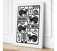 Cats and Snails at Noon Canvas Wall Art Print 18x12 Inch
