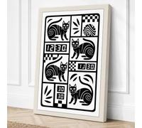 Cats and Snails at Noon Canvas Wall Art Print 24x16 Inch