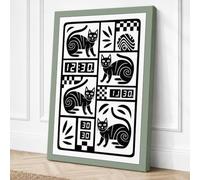 Cats and Snails at Noon Canvas Wall Art Print 36x24 Inch