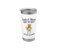 Cats and Tacos Make Me Happy Stainless Steel Insulated Tumbler