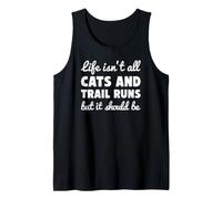 Cats and Trail Runs Funny Cat Lover Trail Runner Tank Top