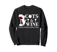 Cats And Wine Cat Wine Glass Sweatshirt