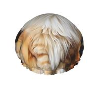 Cats Animal Shower Caps for Women Reusable Waterproof Shower Cap with Elastic Strap Bath Hair Hat Double Layers Thick Bath Caps for Spa Salon Travel