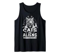 Cats are Aliens Funny UFO Conspiracy Cat Lover Tank Top