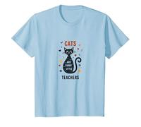 Cats are Furry Little Teachers: Whimsical Pet Wisdom T-Shirt, Kids, Baby Blue, 2 Years