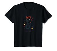 Cats are Furry Little Teachers: Whimsical Pet Wisdom T-Shirt, Kids, Black, 2 Years