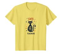 Cats are Furry Little Teachers: Whimsical Pet Wisdom T-Shirt, Kids, Lemon, 2 Years