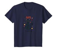 Cats are Furry Little Teachers: Whimsical Pet Wisdom T-Shirt, Kids, Navy, 2 Years