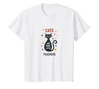 Cats are Furry Little Teachers: Whimsical Pet Wisdom T-Shirt, Kids, White, 2 Years