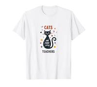 Cats are Furry Little Teachers: Whimsical Pet Wisdom T-Shirt, Men, White, 4XL