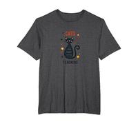Cats are Furry Little Teachers: Whimsical Pet Wisdom T-Shirt, Men's Big and Tall, Dark Heather Grey, 2X Tall