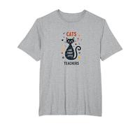 Cats are Furry Little Teachers: Whimsical Pet Wisdom T-Shirt, Men's Big and Tall, Heather Grey, 2X Tall