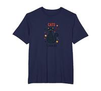 Cats are Furry Little Teachers: Whimsical Pet Wisdom T-Shirt, Men's Big and Tall, Navy, 2X Tall